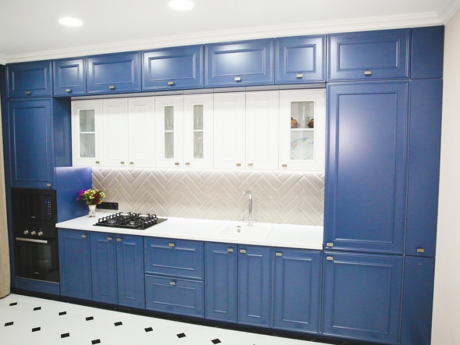 Синий кухонный гарнитур