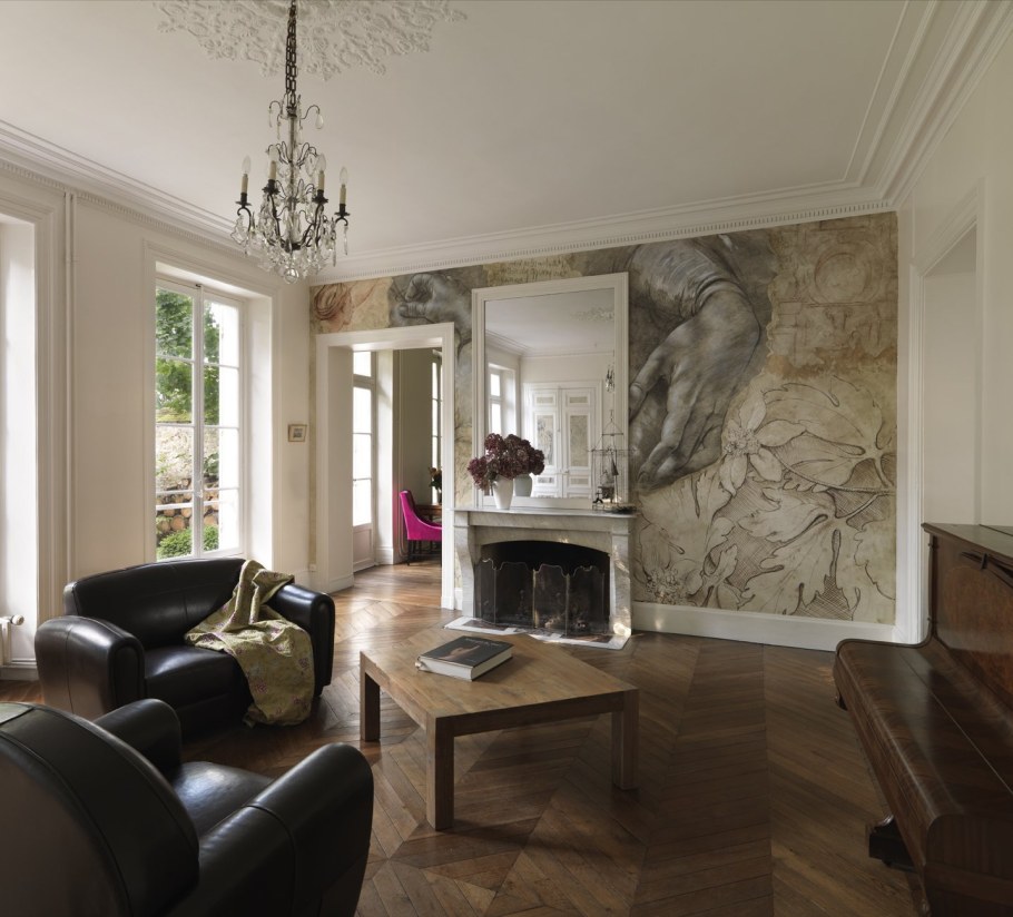 Мрамор в интерьере гостиной