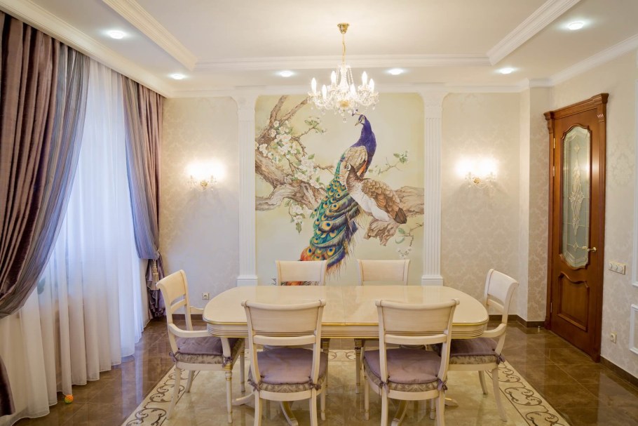 Фрески в интерьере гостиной