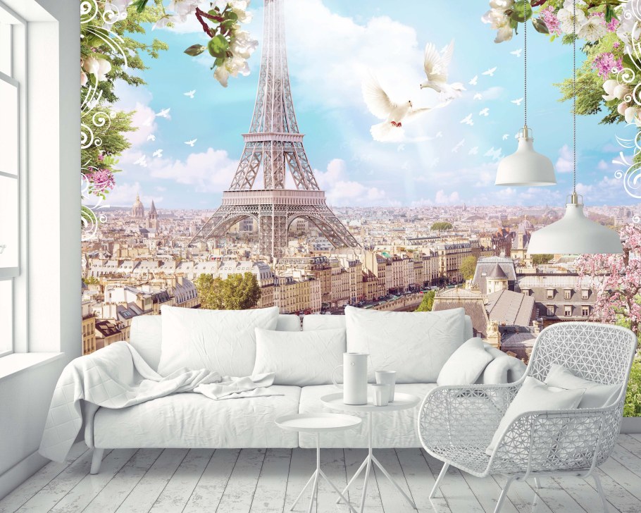 Обои Париж для стен в интерьере