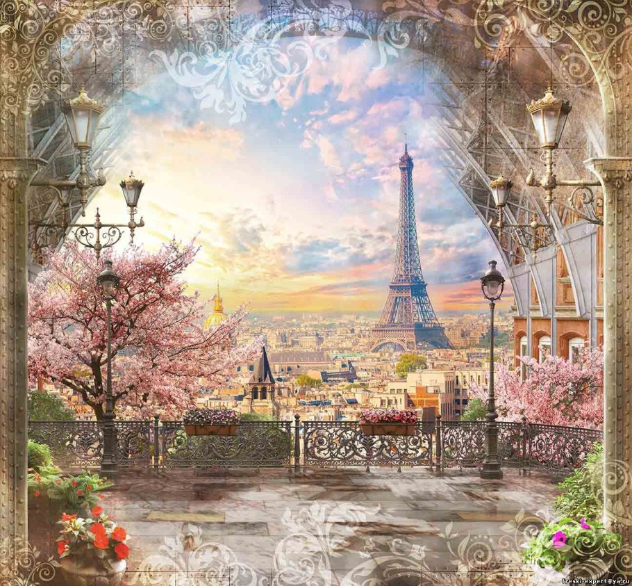 Фреска окно в Париж