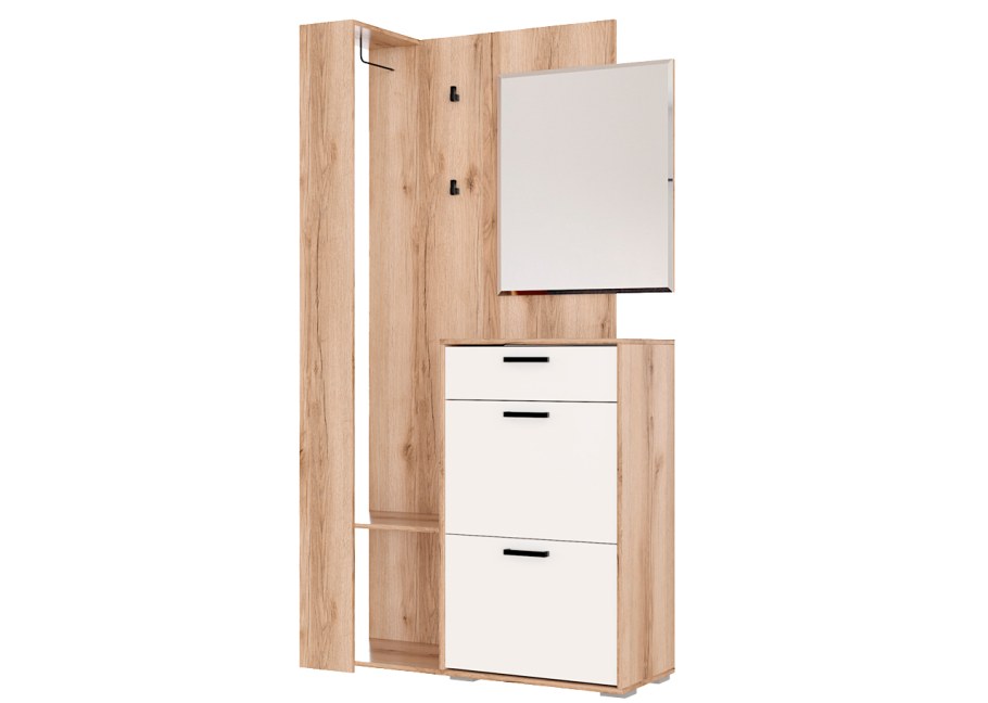 Прихожая №4 дуб Делано/белый