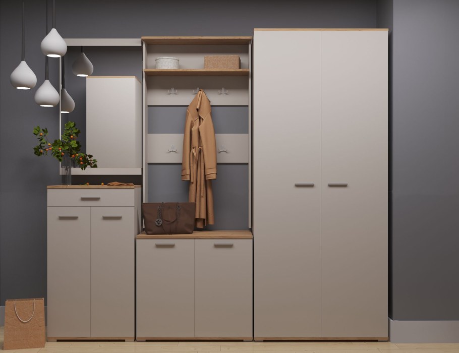 Прихожая Афина белый крафт