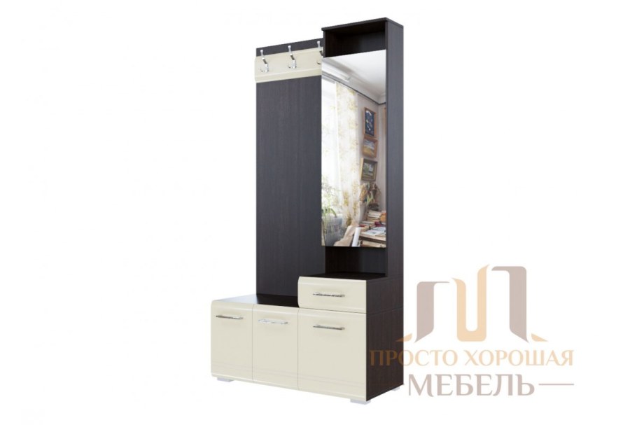 Вешалка с зеркалом 1,0м "прихожая №3"