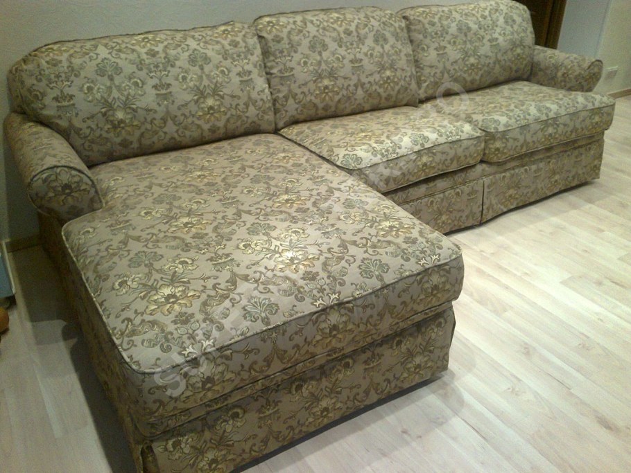 Угловой диван обивка флок