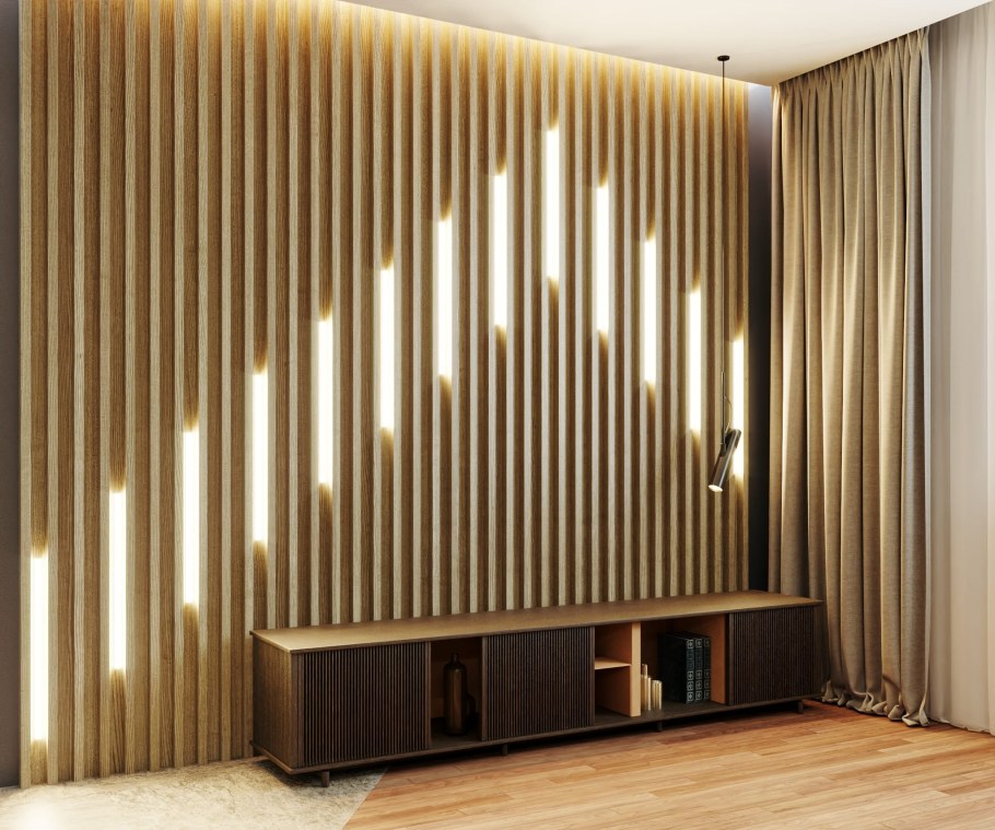 Рейки в интерьере