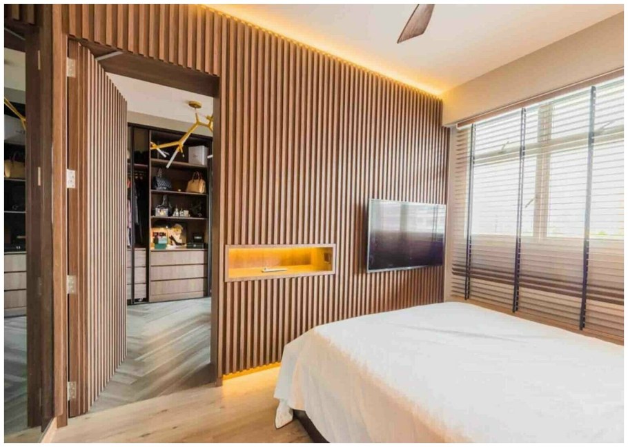 Деревянные рейки в интерьере