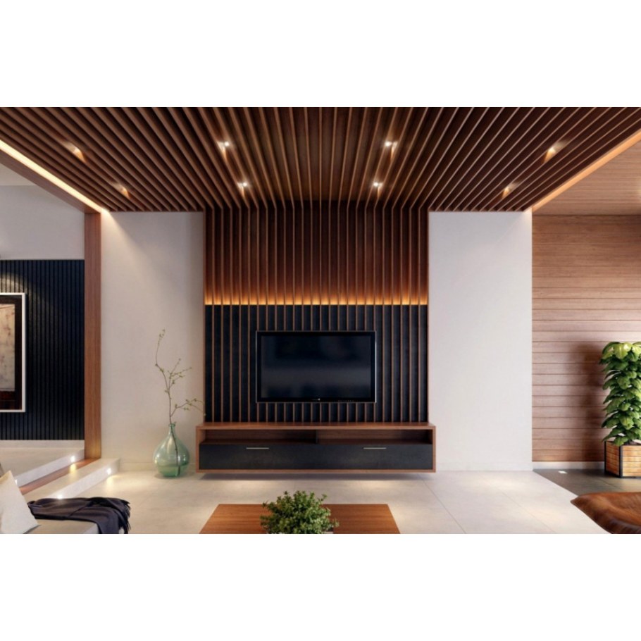 Отделка стен деревянными рейками