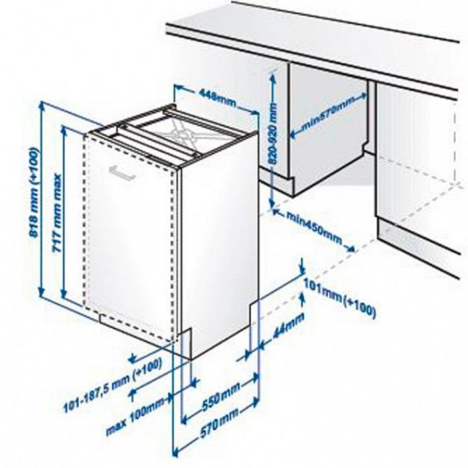 ПММ встроенная 60 бош габариты