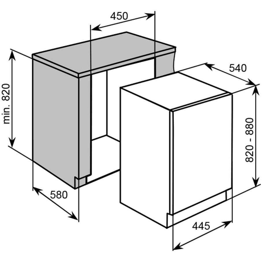 Габариты посудомойки на 45 см