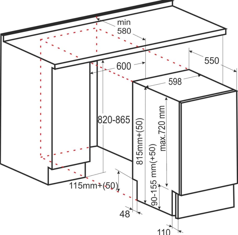 Посудомоечная машина 45 см встраиваемая монтажные Размеры