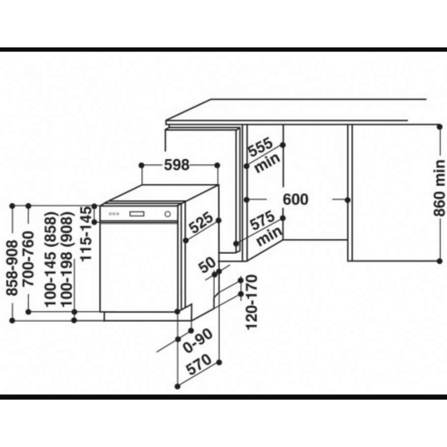 KDSCM 82100 посудомоечная машина схема встраивания