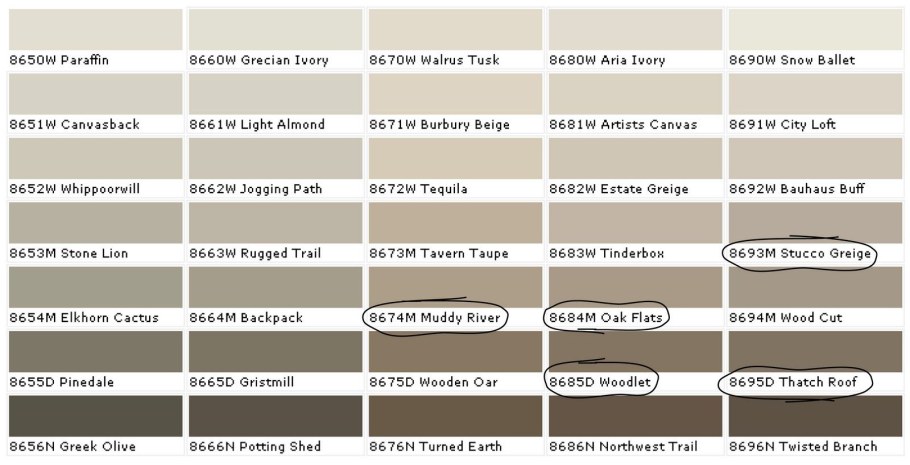 Бежевый цвет названия