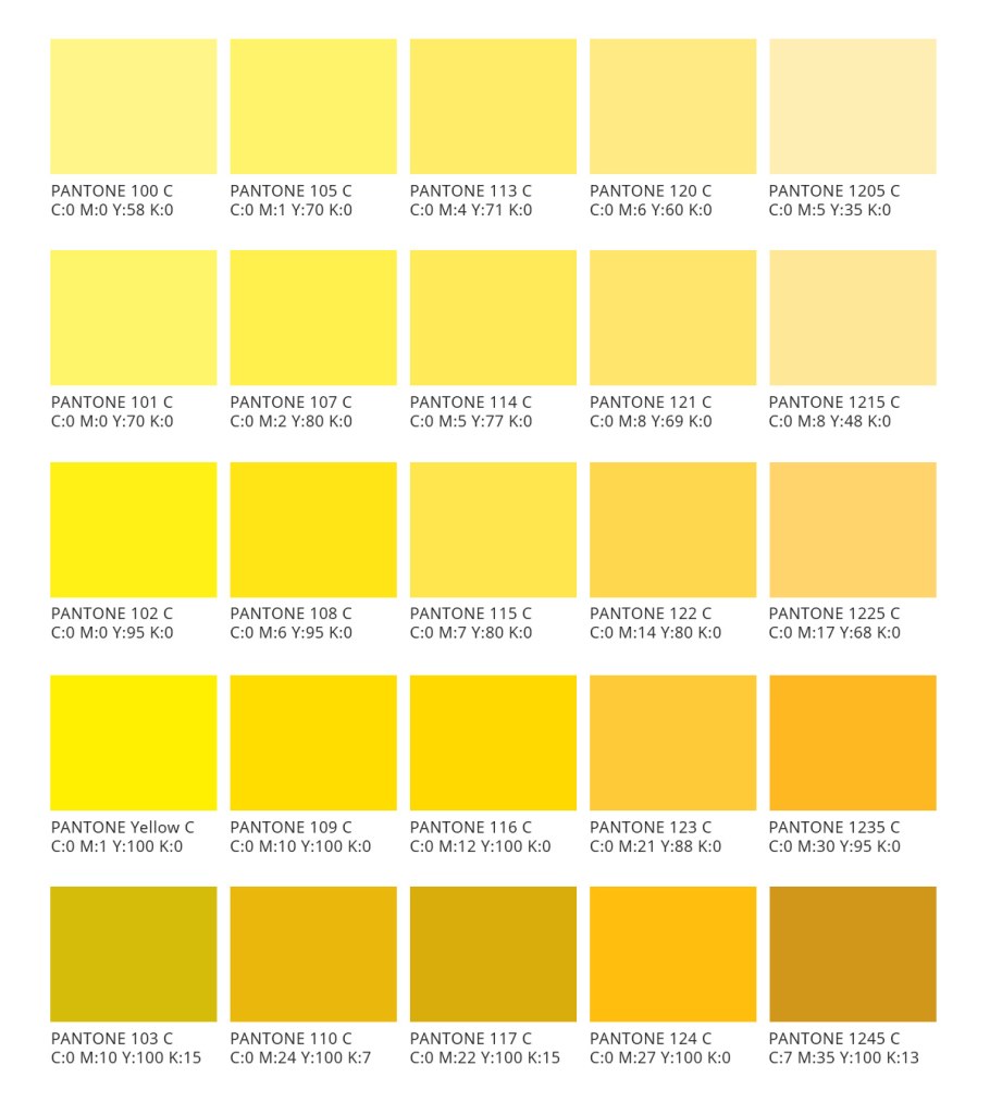Палитра желтого в ЦМИК