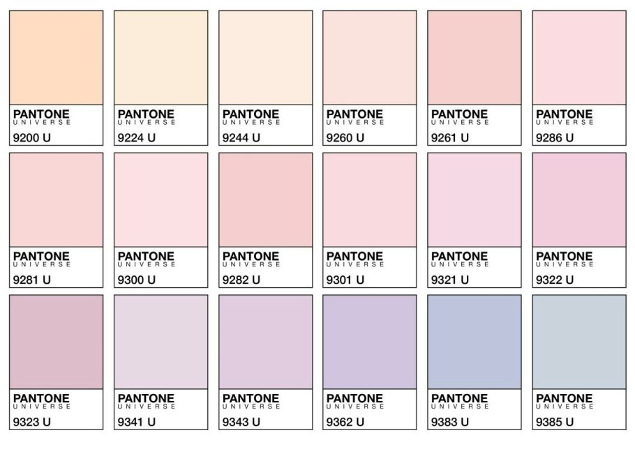 Pantone палитра цветов пастельные