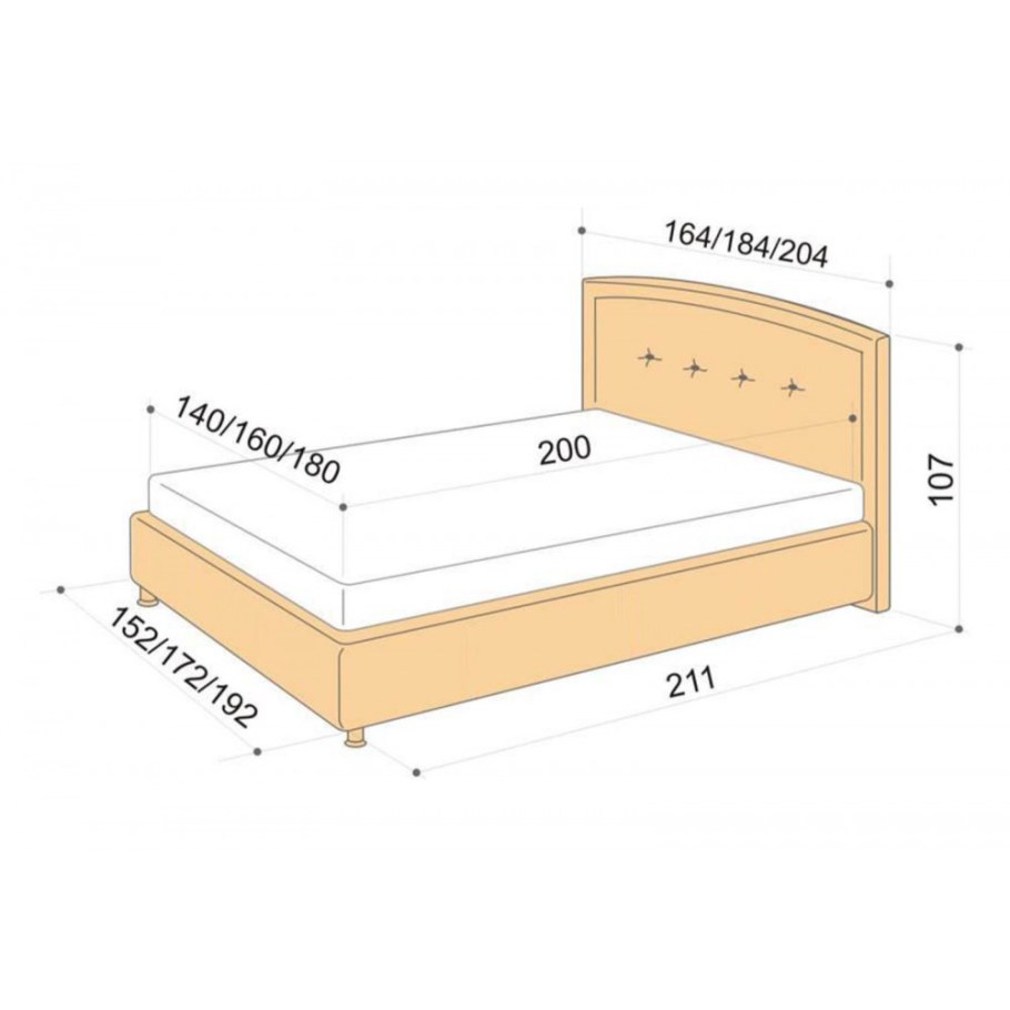 Кровать Аскона Greta 200*160 к/з Экотекс Venge