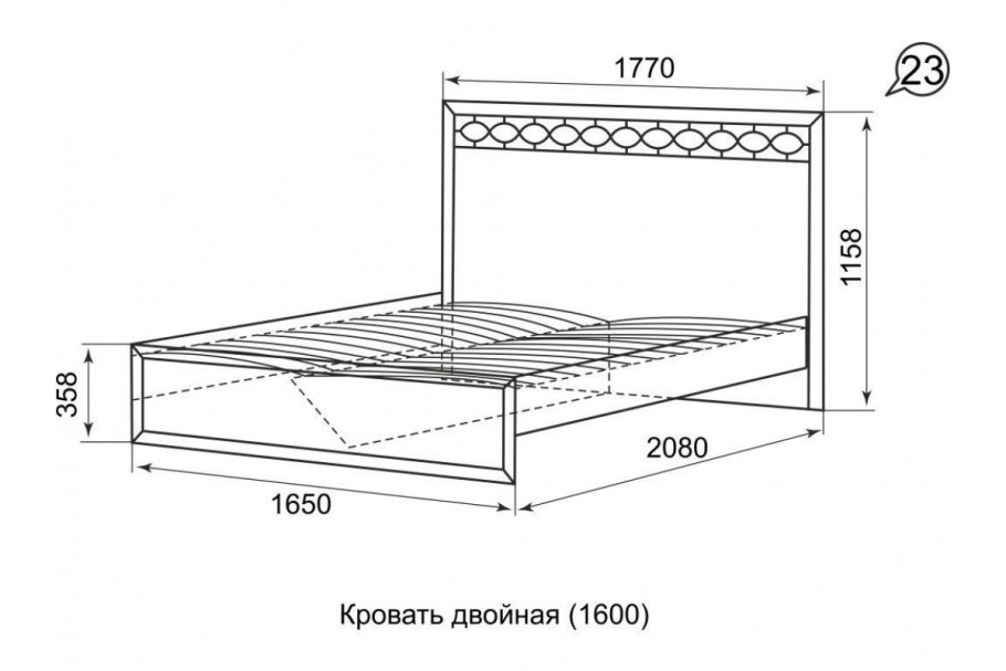 Кровать габариты двуспальная каркаса 1600-2000