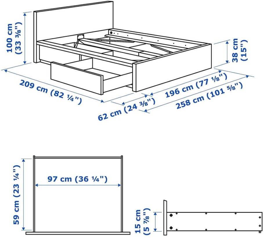 Габариты двуспальной кровати