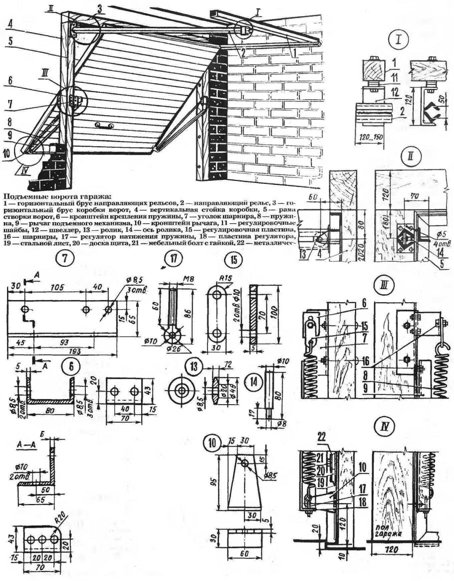 Ворота для гаража подъемные своими руками чертежи самодельные