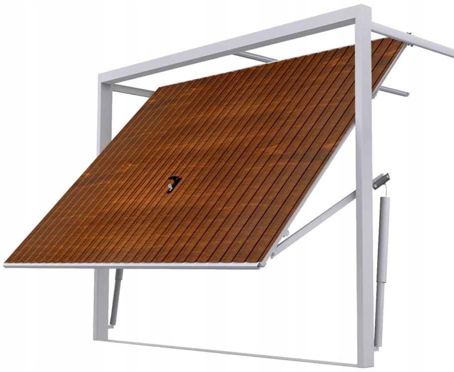 Ворота подъемно-поворотные с калиткой 3300 на 3600