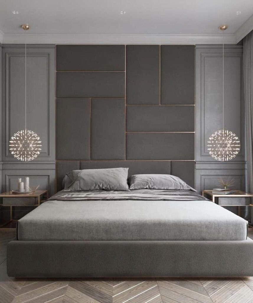 Мягкие панели в спальне