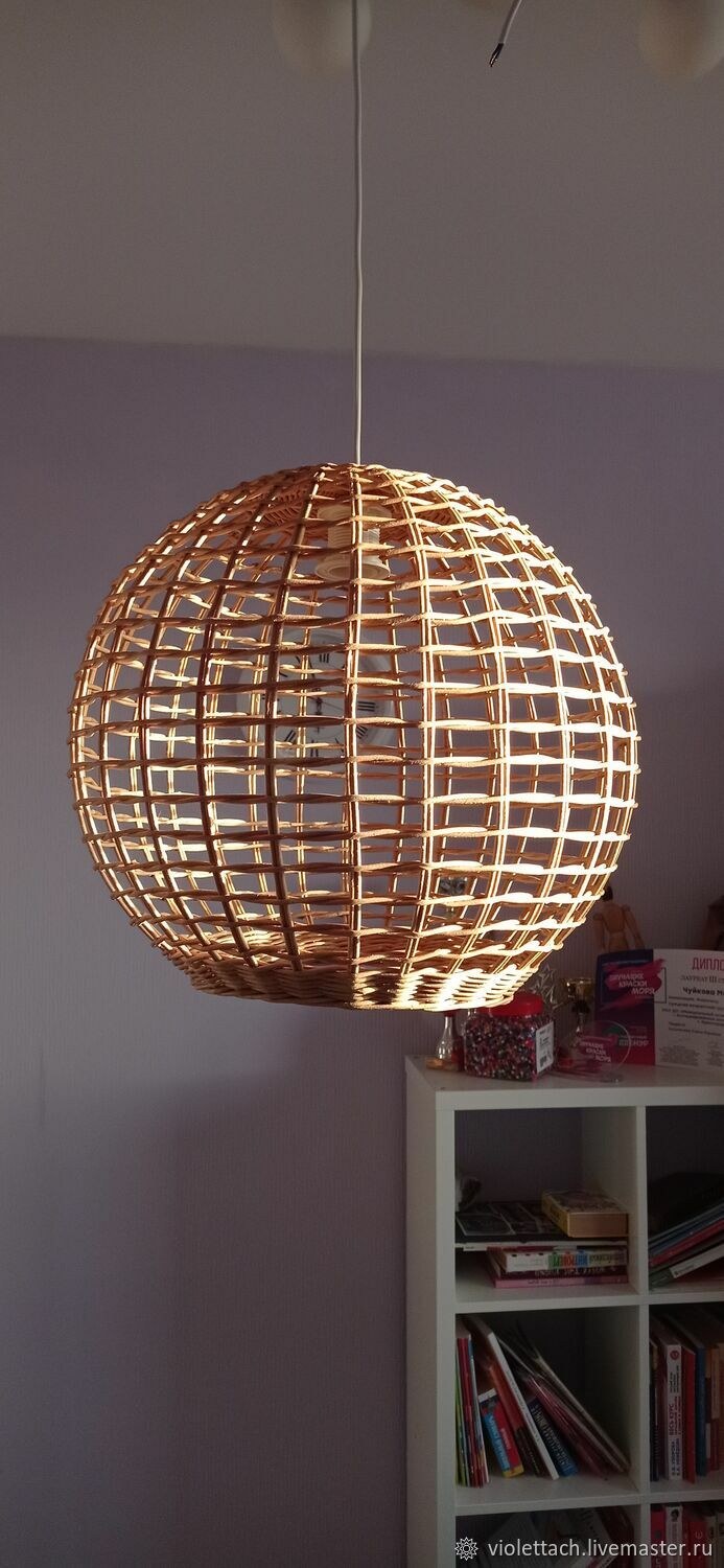 Плетеные абажуры в интерьере
