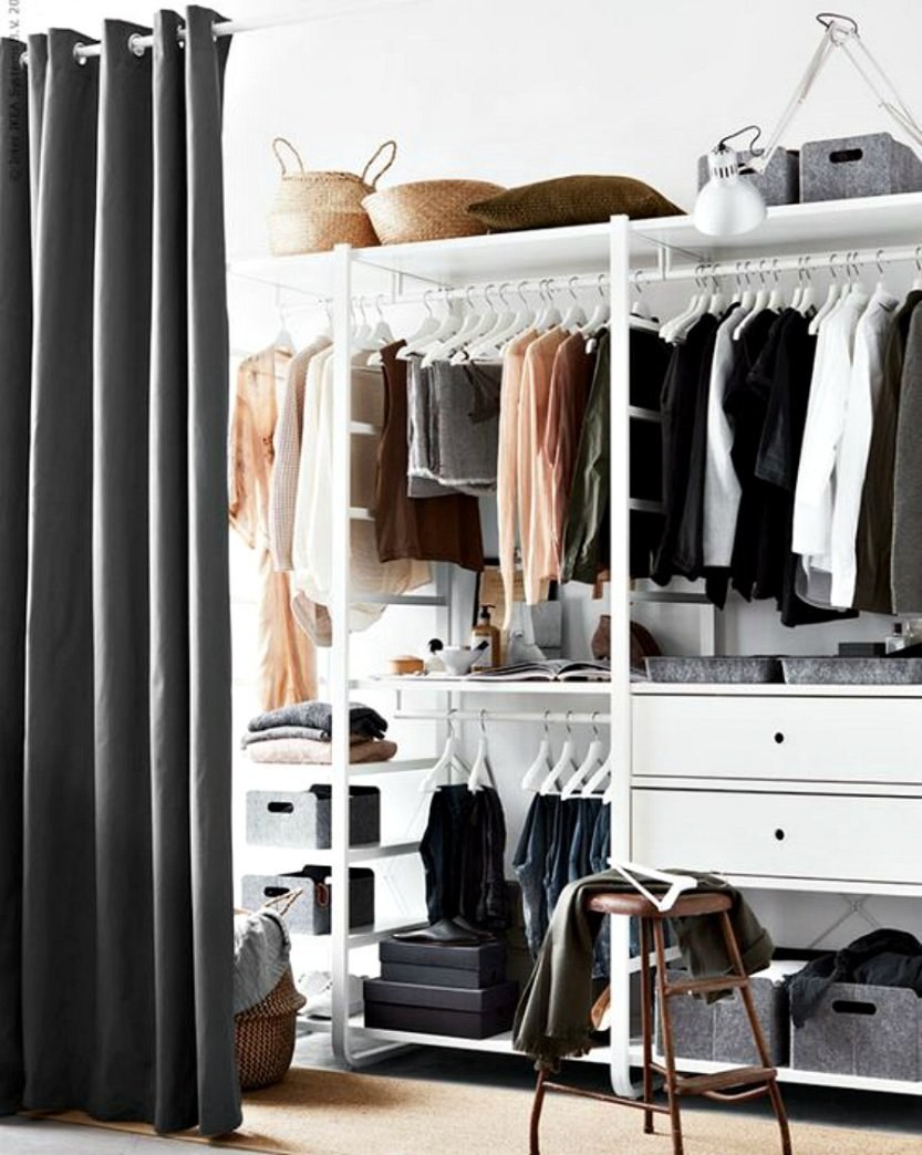 Икеа гардеробная АЛЬГОТ за шторой
