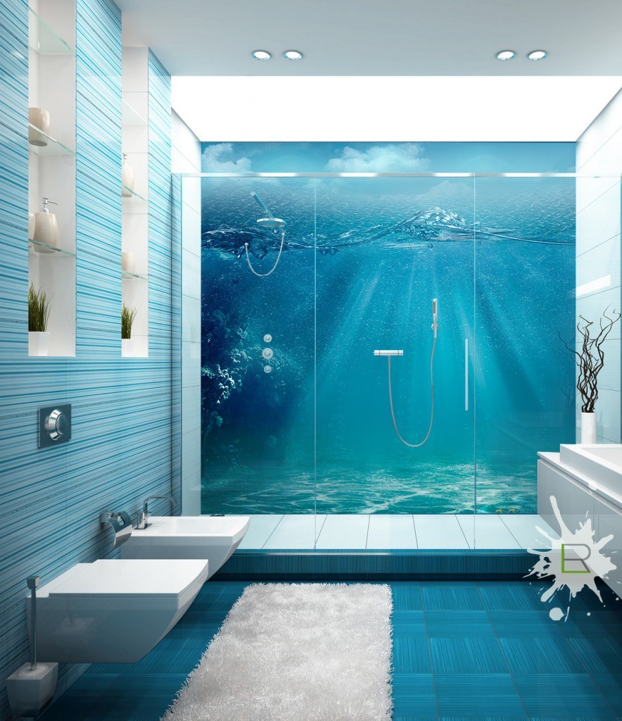 Стеклянная панель в ванную