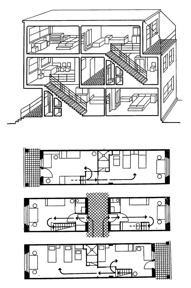 Дом Наркомфина в Москве планировки