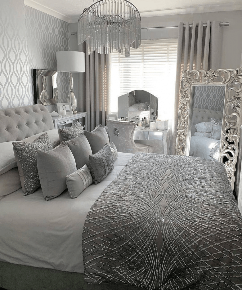 Спальня в серых тонах