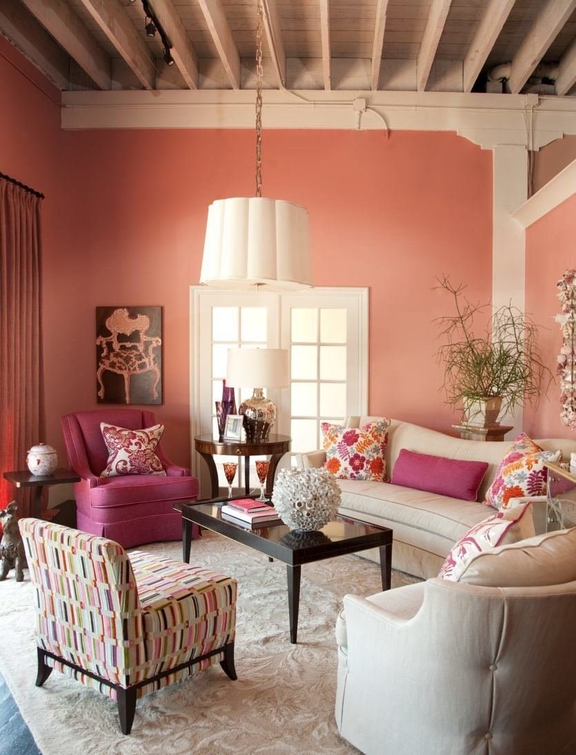Розовая гостиная интерьер