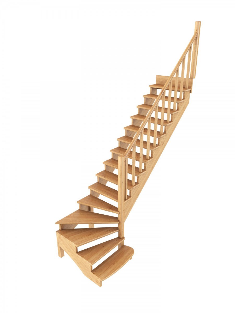 Лестница к-004м/1 п с подступенками сосна (7 уп) 31341