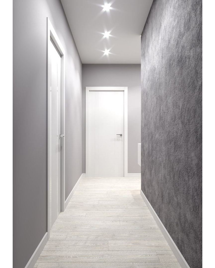 Серые стены в коридоре