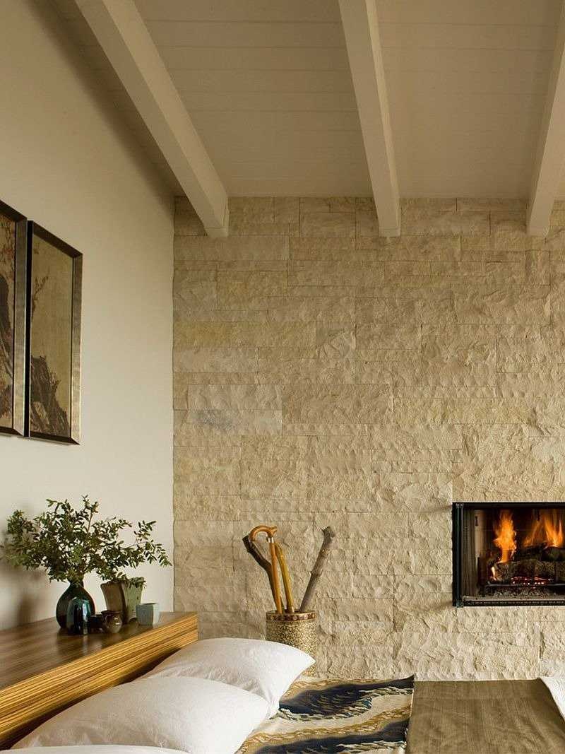 Каменная стена в интерьере