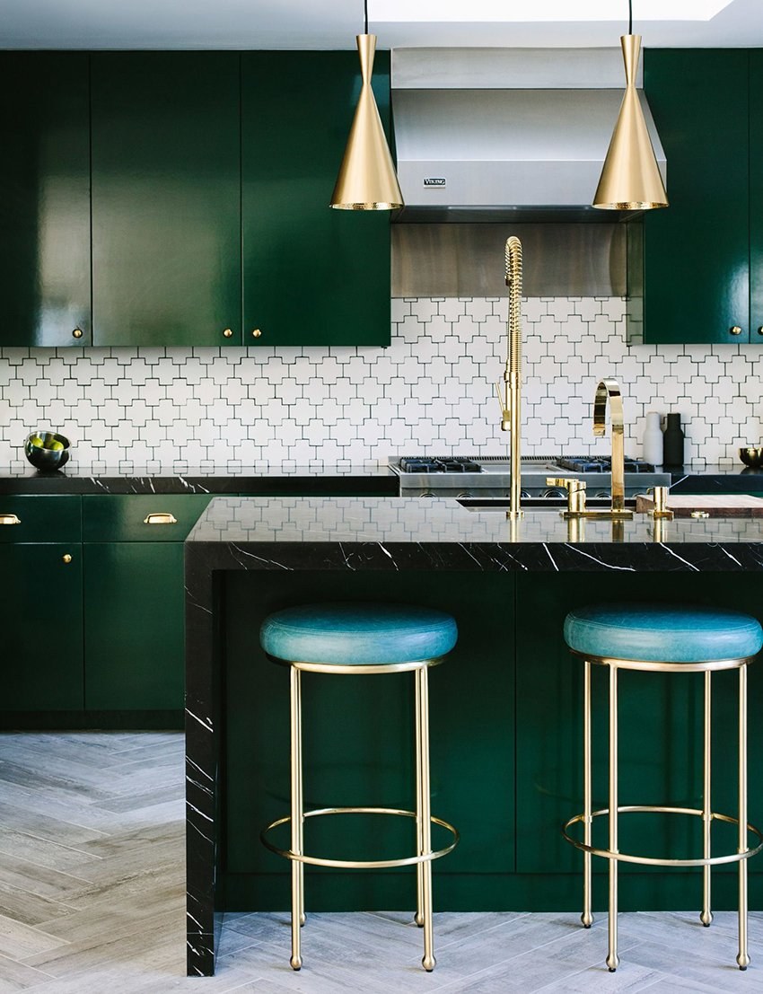 МИД сенчури кухонный гарнитур зелёный