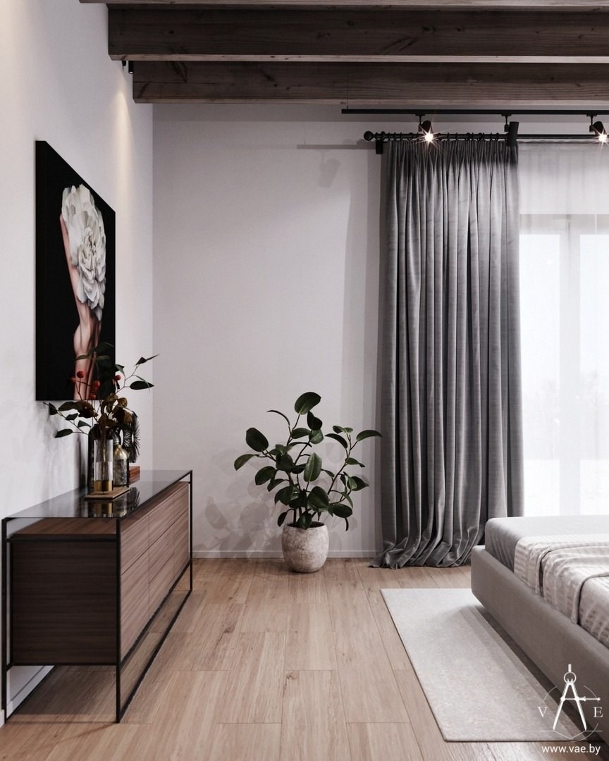 Шторы в стиле минимализма в интерьере