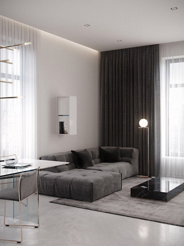 Шторы в гостиную в стиле Минимализм