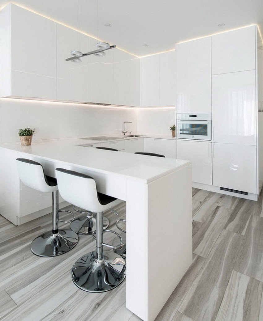 Современная белая кухня