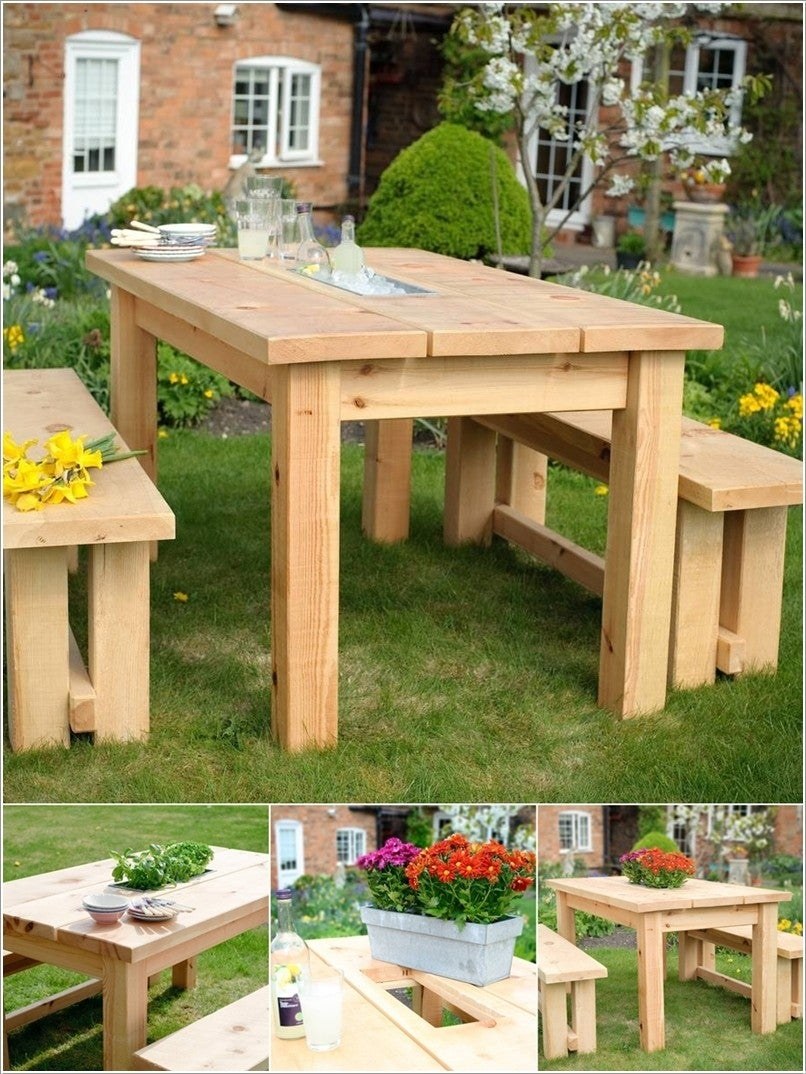 Стол садовый деревянный