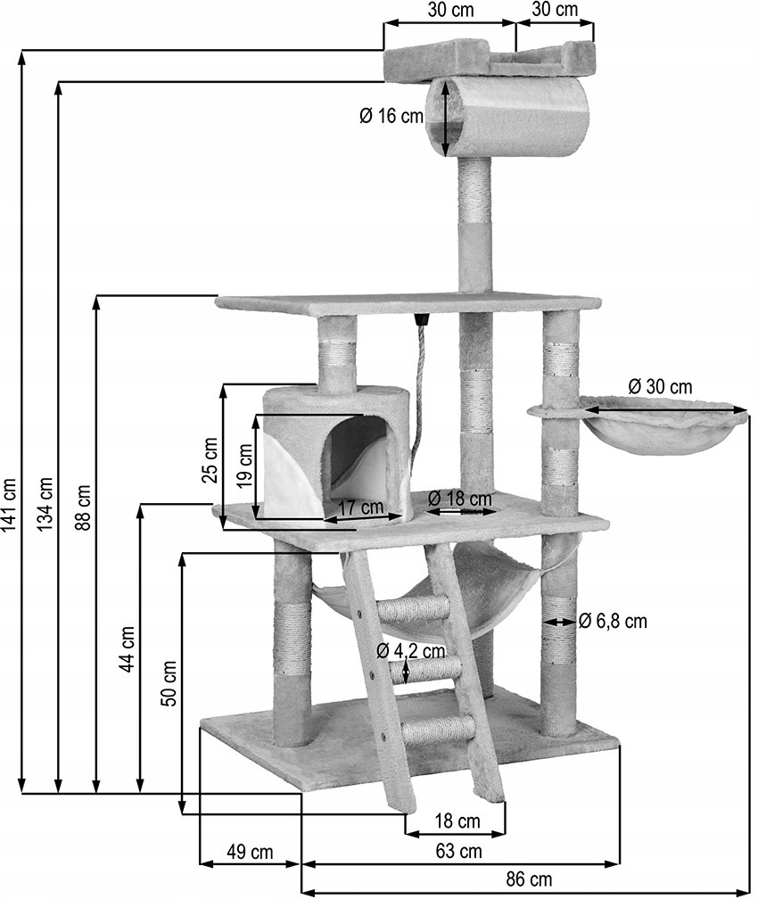Игровой комплекс для кошек чертежи