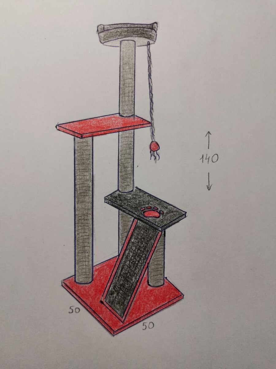 Домик для кошки с когтеточкой