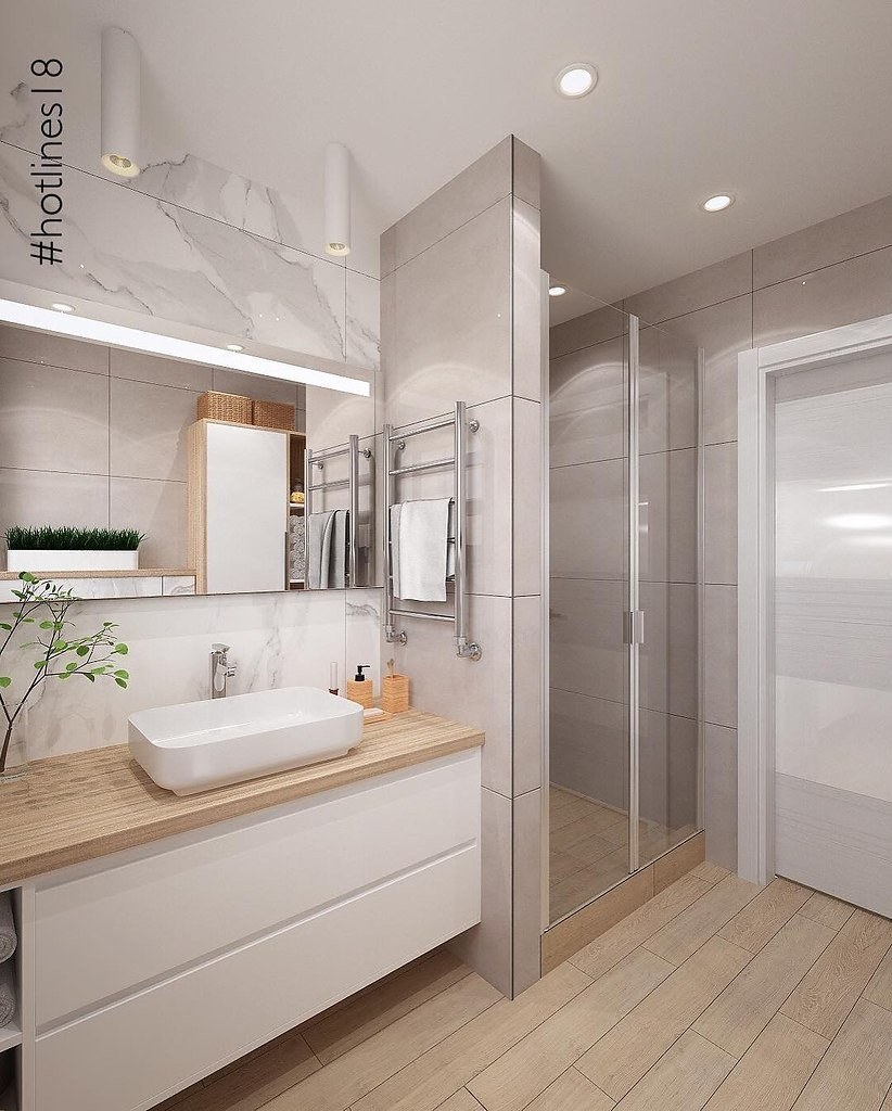 Ванная в светлых тонах