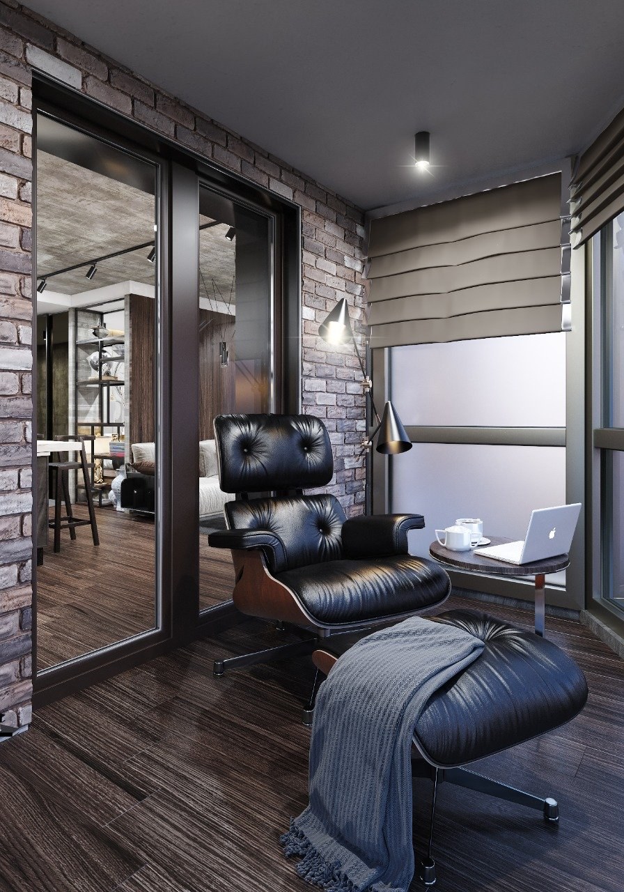Комната в стиле лофт для мужчины