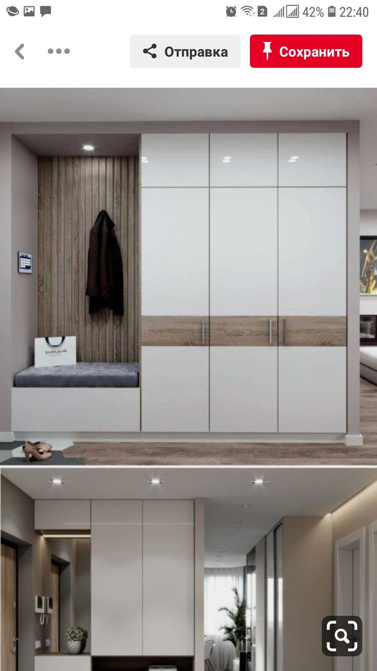 Современный встроенный шкаф в прихожую