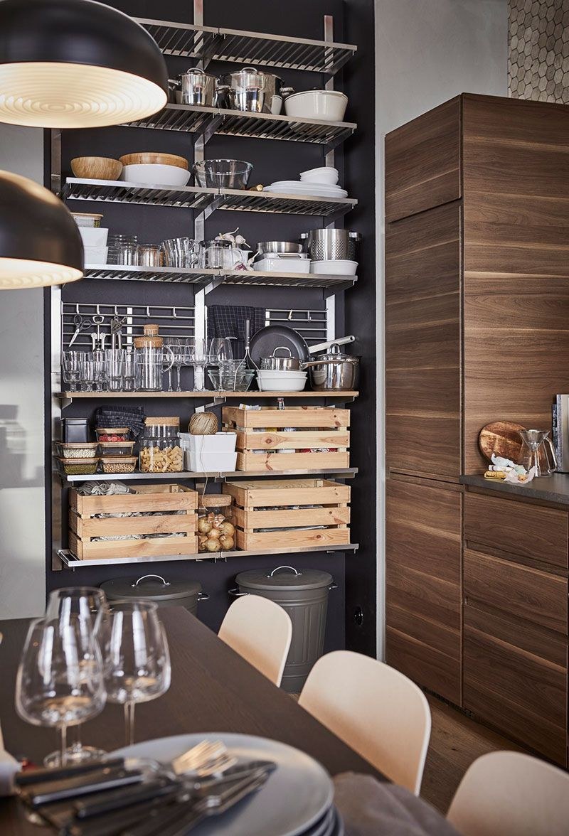 Икеа Воксторп грецкий орех в интерьере