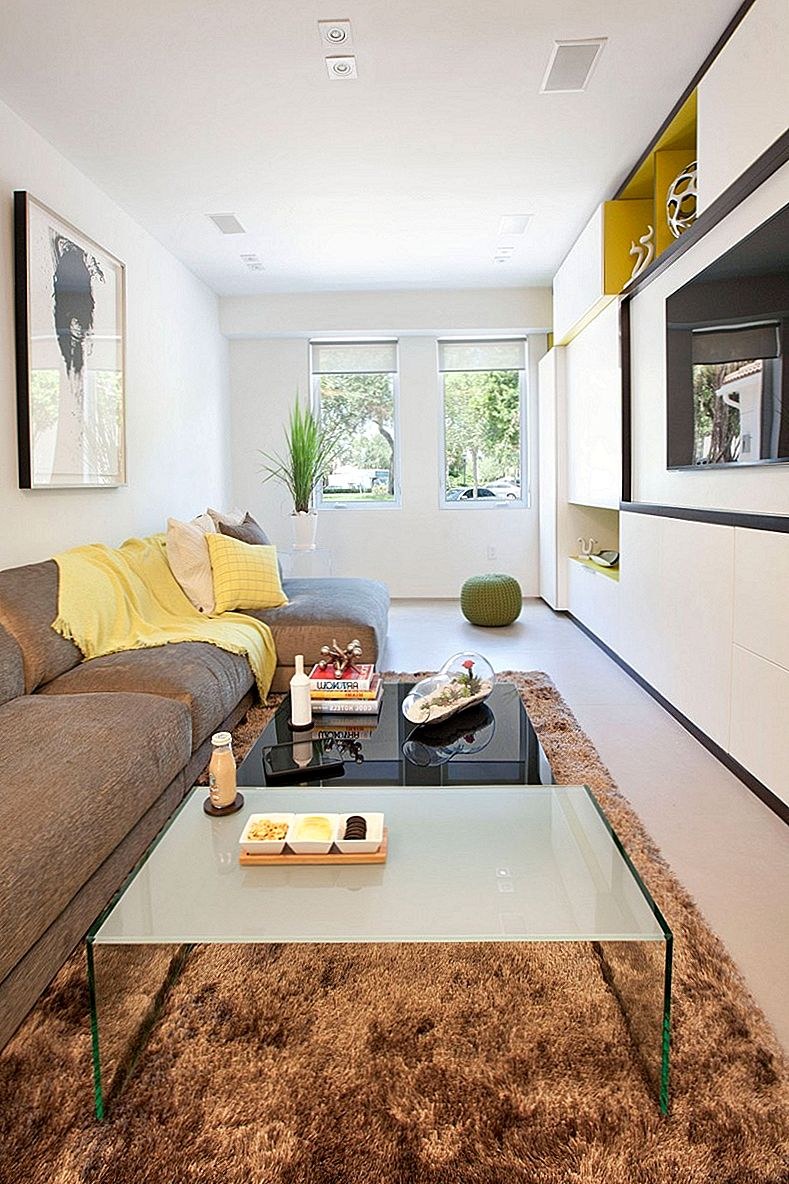 Планировка узкой длинной гостиной