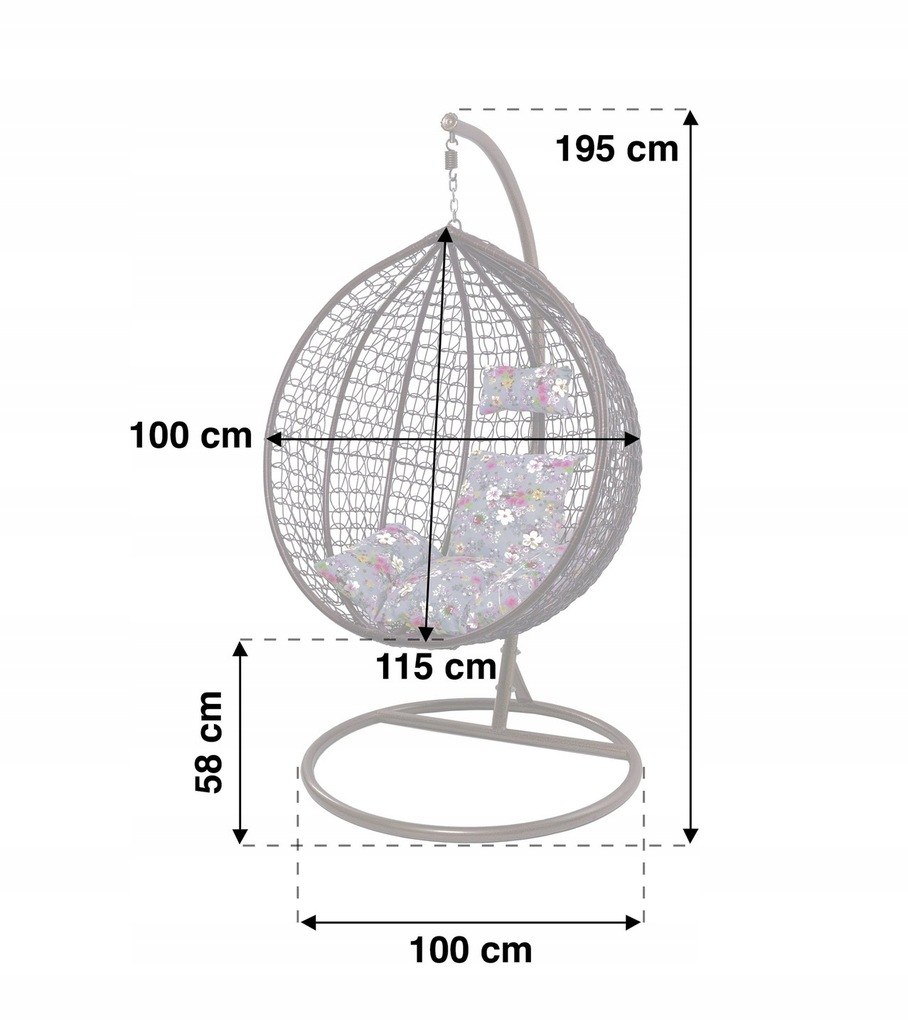 Подвесное кресло кокон чертёж