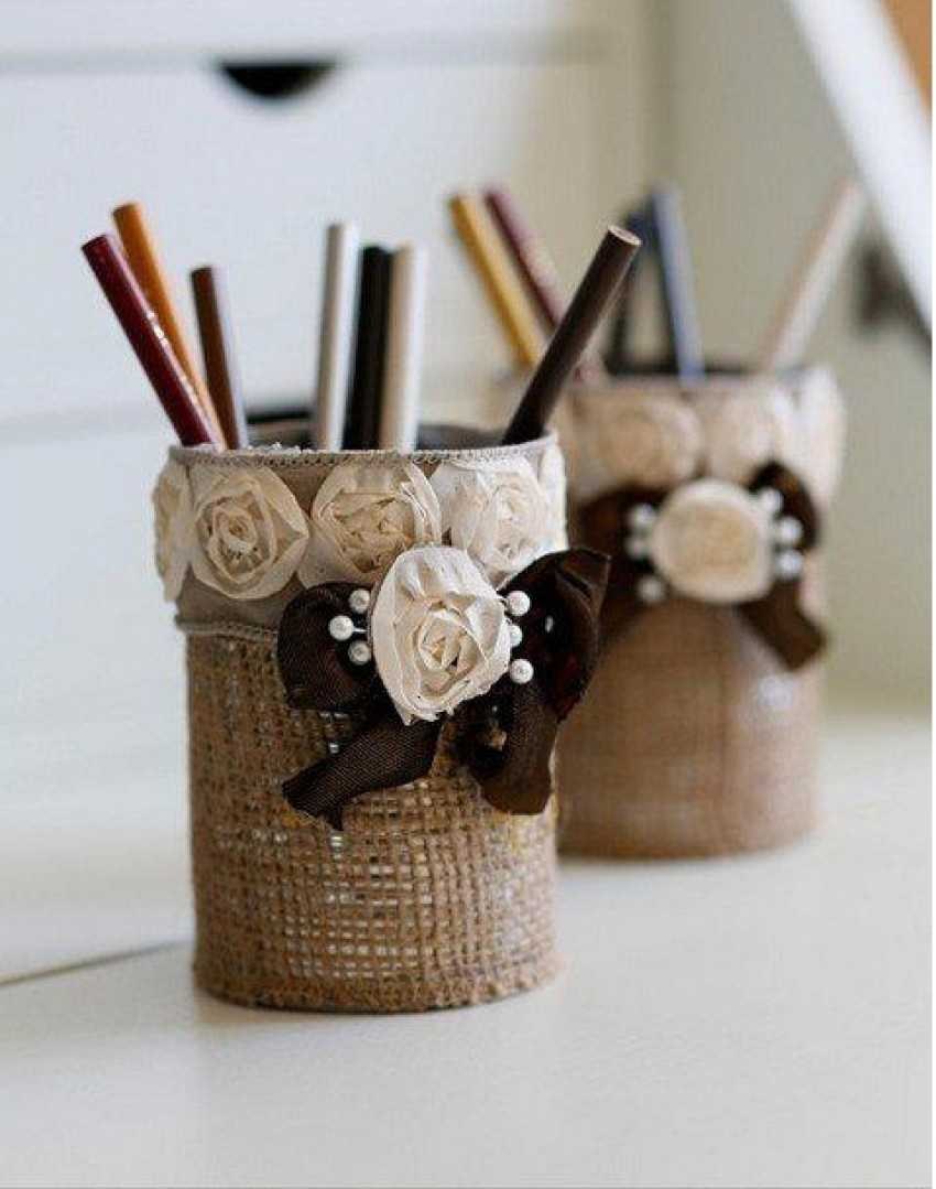Декор стаканчика для карандашей