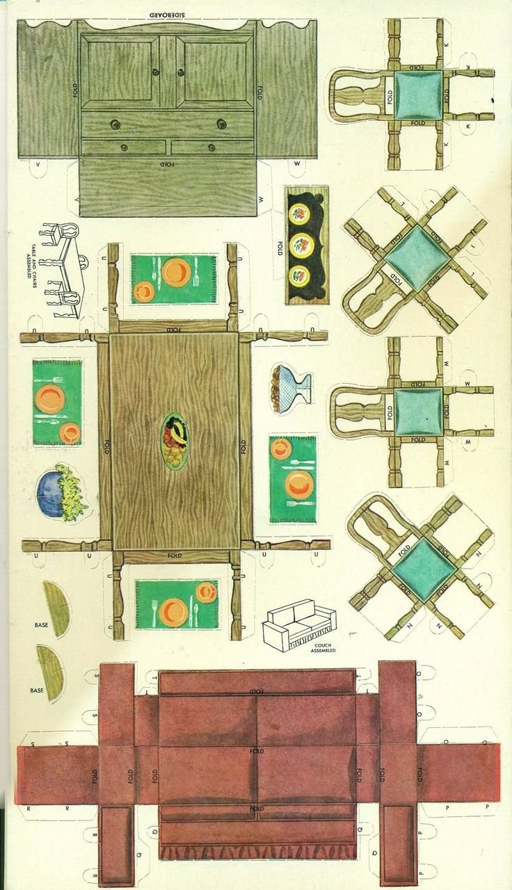 Макет мебели для кукольного домика