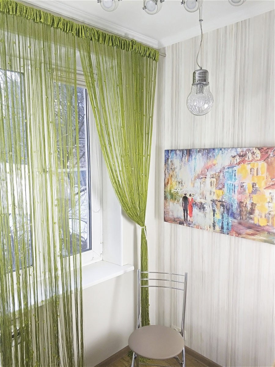 Шторы-нити в интерьере